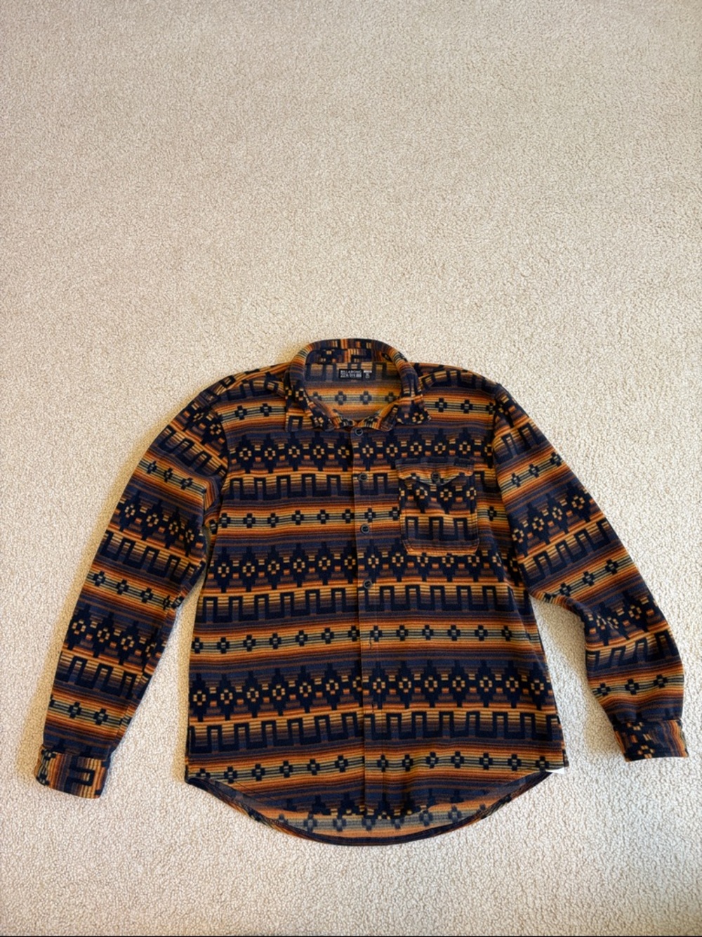 Basically New Billabong Striped Aztec Button-Up fleece